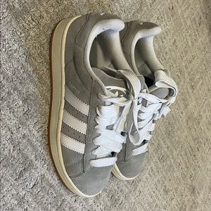 Adidas Gray and White Athletic Shoes